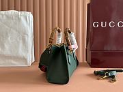 Okify Gucci Diana Mini Tote Bag In Dark Green With Pink Handle Shaper 20x16x10cm - 4