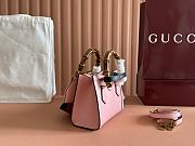 Okify Gucci Diana Mini Tote Bag In Pink With Black Handle Shaper 20x16x10cm - 3