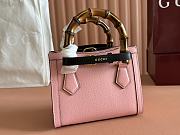 Okify Gucci Diana Mini Tote Bag In Pink With Black Handle Shaper 20x16x10cm - 2