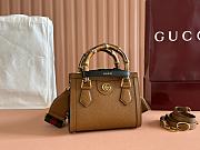 Okify Gucci Diana Mini Tote Bag In Brown With Black Handle Shaper 20x16x10cm - 1