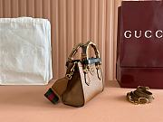Okify Gucci Diana Mini Tote Bag In Brown With Black Handle Shaper 20x16x10cm - 5