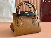 Okify Gucci Diana Mini Tote Bag In Brown With Black Handle Shaper 20x16x10cm - 3