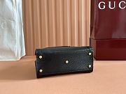 Okify Gucci Diana Mini Tote Bag In Black With Dark Gray Handle Shaper 20x16x10cm - 5