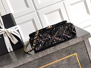 Okify CC Chevron Sequin Bag In Black 14x21x8cm  - 5