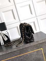 Okify CC Chevron Sequin Bag In Black 14x21x8cm  - 4