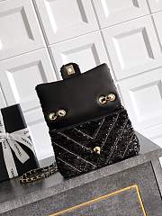 Okify CC Chevron Sequin Bag In Black 14x21x8cm  - 3