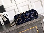 Okify CC Chevron Sequin Bag In Dark Blue 14x21x8cm  - 4