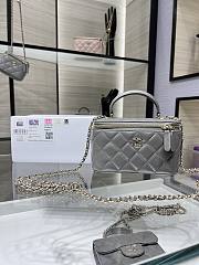 Okify CC 25P Vanity Bag In Gray Lambskin 17x9.5x8cm - 1