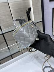 Okify CC 25P Vanity Bag In Gray Lambskin 17x9.5x8cm - 6
