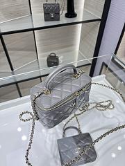 Okify CC 25P Vanity Bag In Gray Lambskin 17x9.5x8cm - 3