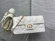 Okify Dior Jolie Mini Bag In White With Pearl Chain Strap 21x11.5x4.5cm - 1