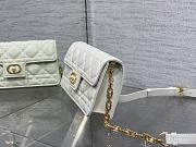 Okify Dior Jolie Mini Bag In White With Pearl Chain Strap 21x11.5x4.5cm - 5