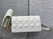 Okify Dior Jolie Mini Bag In White With Pearl Chain Strap 21x11.5x4.5cm - 2