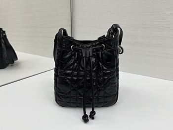 Okify Dior Small D-Motion Bag In Black Crinkled Calfskin 18.5x20.5x11cm