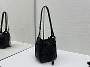 Okify Dior Small D-Motion Bag In Black Crinkled Calfskin 18.5x20.5x11cm - 2