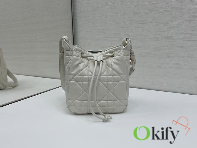 Okify Dior Small D-Motion Bag In White Lambskin 18.5x20.5x11cm - 1