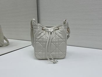Okify Dior Small D-Motion Bag In White Lambskin 18.5x20.5x11cm