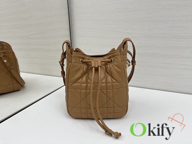 Okify Dior Small D-Motion Bag In Brown Lambskin 18.5x20.5x11cm - 1
