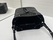 Okify Dior Medium D-Motion Bag In Black Crinkled Calfskin 23x24x13cm - 5