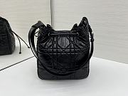 Okify Dior Medium D-Motion Bag In Black Crinkled Calfskin 23x24x13cm - 3
