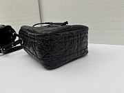 Okify Dior Medium D-Motion Bag In Black Crinkled Calfskin 23x24x13cm - 2