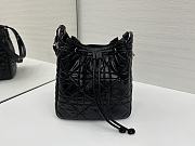 Okify Dior Medium D-Motion Bag In Black Crinkled Calfskin 23x24x13cm - 1
