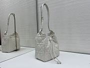 Okify Dior Medium D-Motion Bag In White Lambskin 23x24x13cm - 4