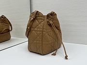 Okify Dior Medium D-Motion Bag In Brown Lambskin 23x24x13cm - 3