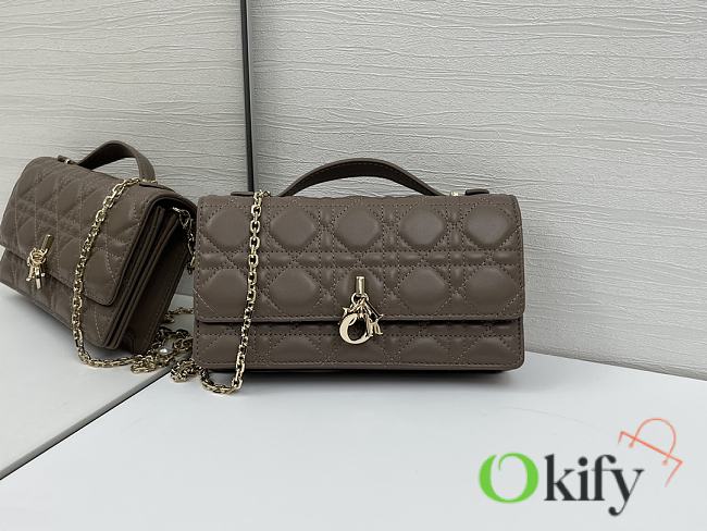 Okify Dior My Dior Mini Bag In Gray Lambskin 21x11.5x4.5cm - 1
