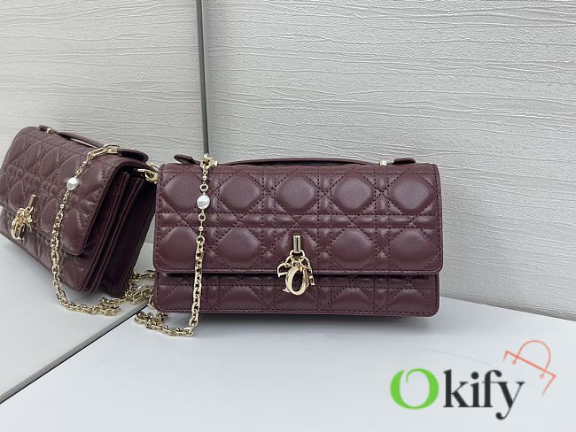 Okify Dior My Dior Mini Bag In Dark Red Lambskin 21x11.5x4.5cm - 1