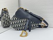 Okify Dior Saddle Bag In Dark Blue Oblique 24x20x7cm  - 1