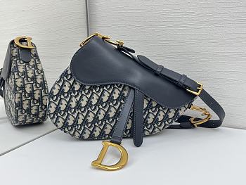 Okify Dior Saddle Bag In Dark Blue Oblique 24x20x7cm 