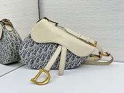 Okify Dior Saddle Bag In White And Blue Oblique 24x20x7cm  - 1