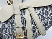 Okify Dior Saddle Bag In White And Blue Oblique 24x20x7cm  - 4
