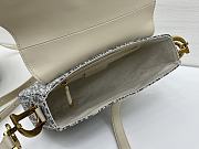 Okify Dior Saddle Bag In White And Blue Oblique 24x20x7cm  - 2