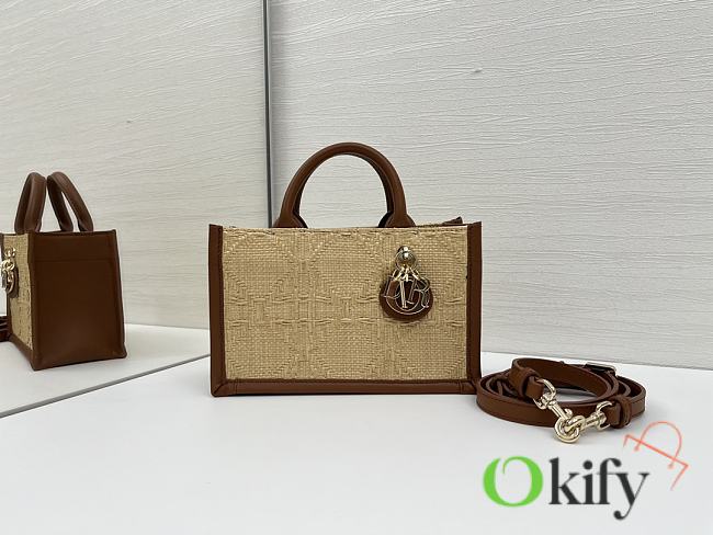 Okify Dior Dioriviera Raffia Tote Bag 21.5x13x7.5cm - 1