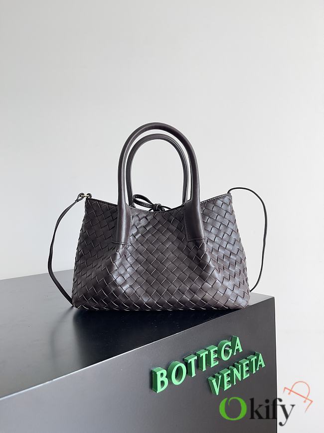 Okify Bottega Veneta Small Pinacoteca Bag In Dark Brown 24x15x12cm - 1
