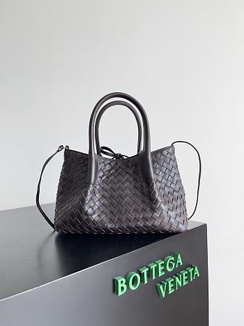 Okify Bottega Veneta Small Pinacoteca Bag In Dark Brown 24x15x12cm