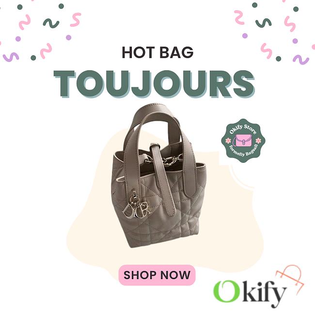 Okify Dior Toujours Vertical Nano Tote Bag In Beige 13x15x12cm - 1