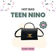 Okify Celine Teen Nino Bag In Patent Calfskin In Black 20.5x13x8cm - 1