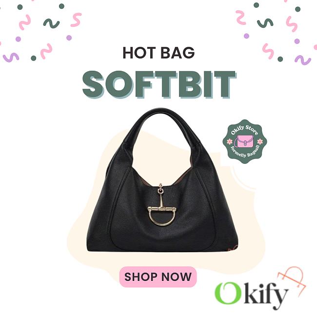 Okify Gucci Softbit Maxi Shoulder Bag In Black 46x26x16cm - 1