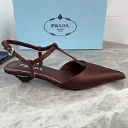 Okify Prada Satin Slingbacks In Dark Brown - 2