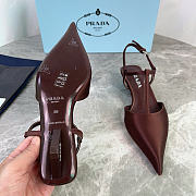 Okify Prada Satin Slingbacks In Dark Brown - 3