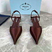 Okify Prada Satin Slingbacks In Dark Brown - 4