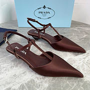 Okify Prada Satin Slingbacks In Dark Brown - 5