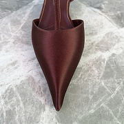 Okify Prada Satin Slingbacks In Dark Brown - 6