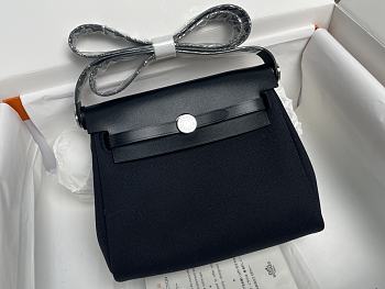 Okify Hermes Herbag 20 In Black With Silver Hardware 