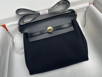 Okify Hermes Herbag 20 In Black With Gold Hardware 
