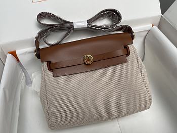 Okify Hermes Herbag 20 In Brown With Gold Hardware 