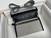 Okify Hermes Herbag 20 In Black And White With Gold Hardware  - 6